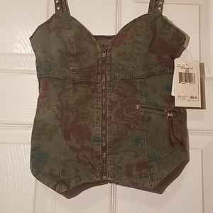 COPY - Guess Jeans Stretch Zip Front Top Sz XS